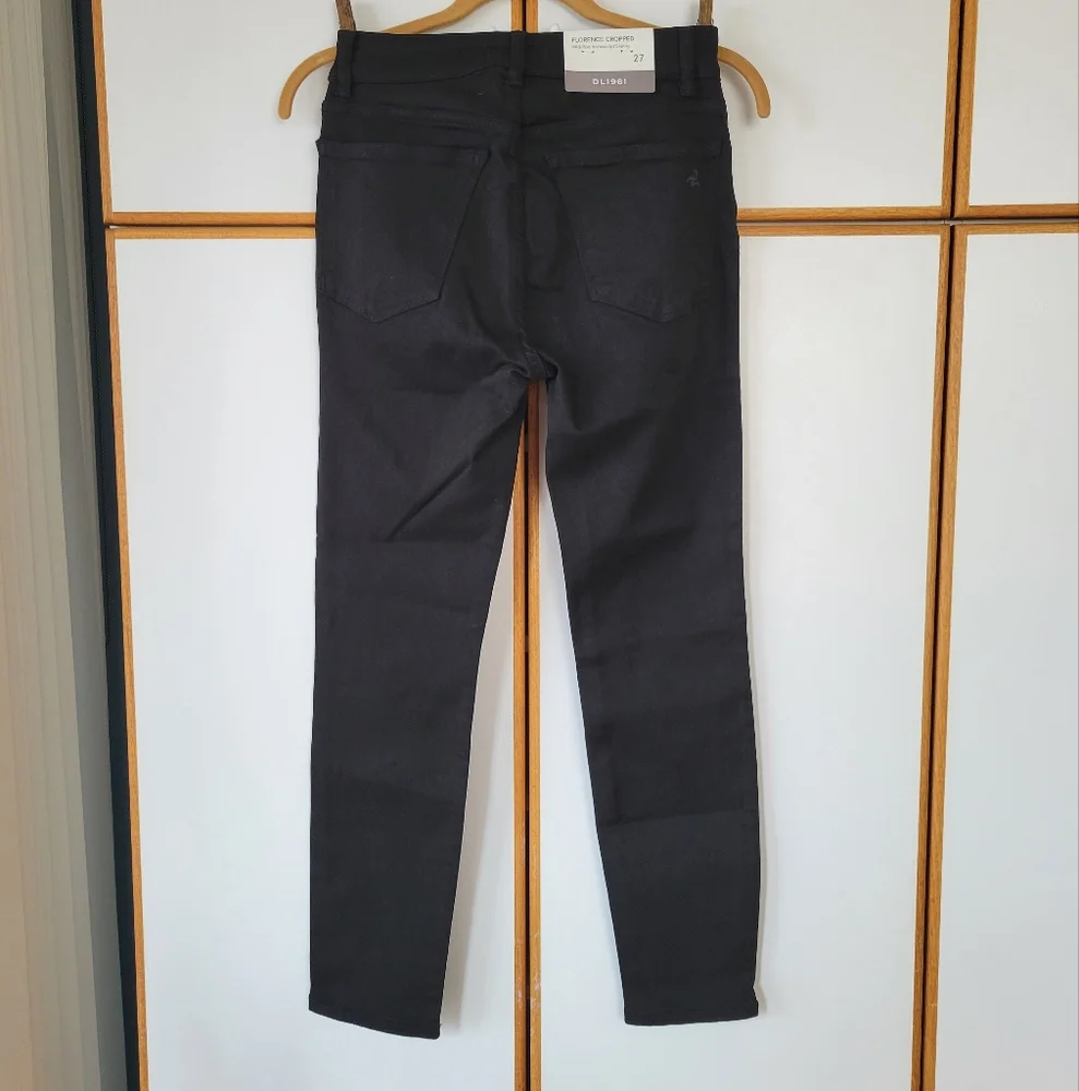 NWT DL1961 Florence Cropped Jeans 27 Mid Rise Skinny Black